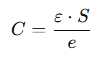 équation mathématique pour déterminer la capacité d'un condensateur
